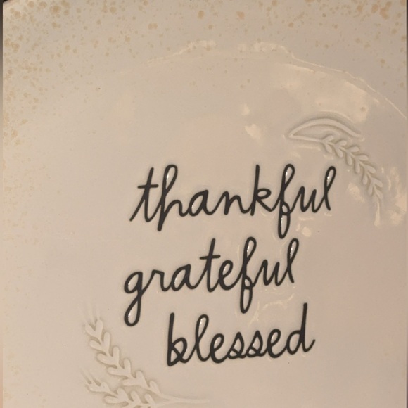 NWT Rae Dunn Cream Ceramic Thanksgiving/Fall Platter Thankful/Grateful/Blessed - Picture 3 of 7